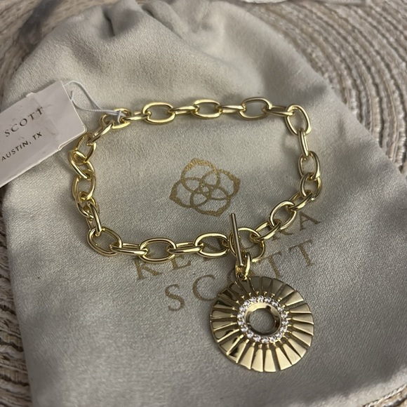 Kendra Scott Gold and CZ Bracelet 7” nwt - Picture 2 of 5